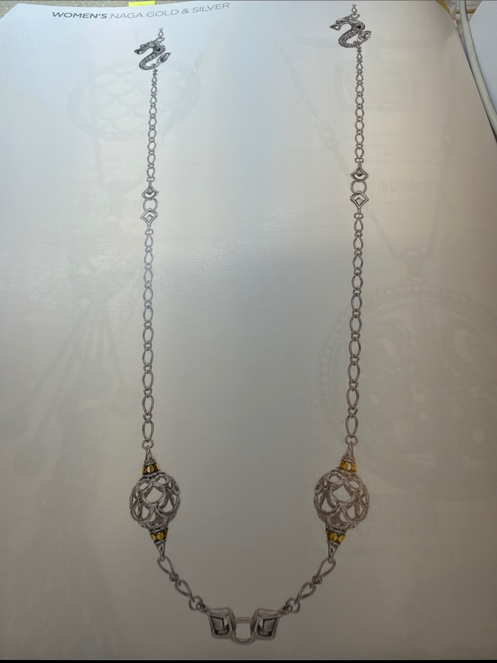 John Hardy Naga Dragon Silver 18K Sautoir 36" Necklace - Picture 6 of 6
